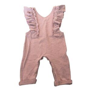 Girls pink ruffle overalls no brand